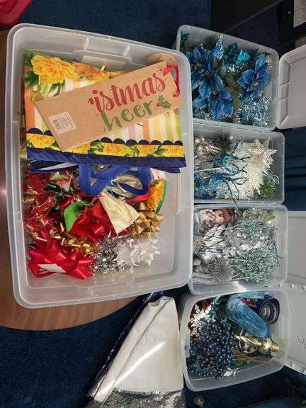 5 totes of Christmas decor image