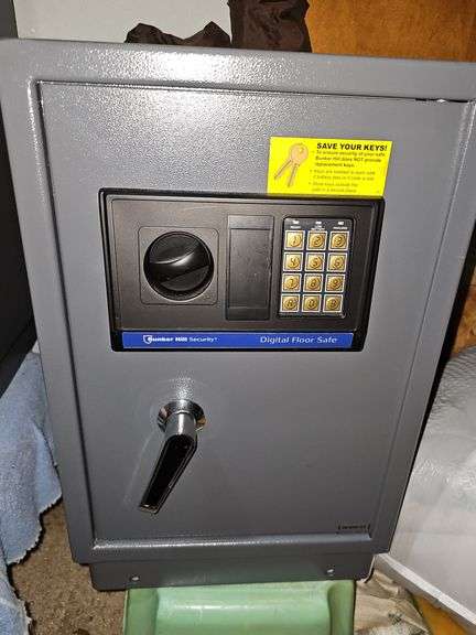 Bunker Hill floor safe for storing handguns.