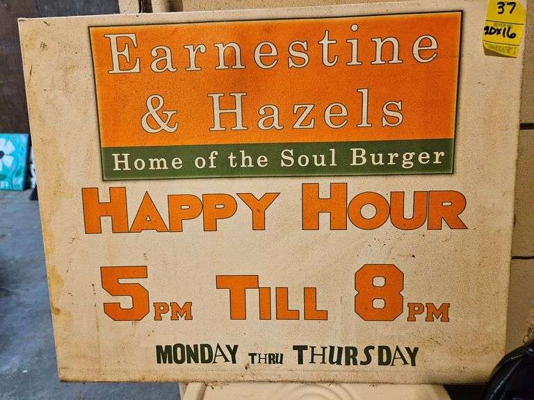 Earnestine and Hazel's Happy Hour sign image