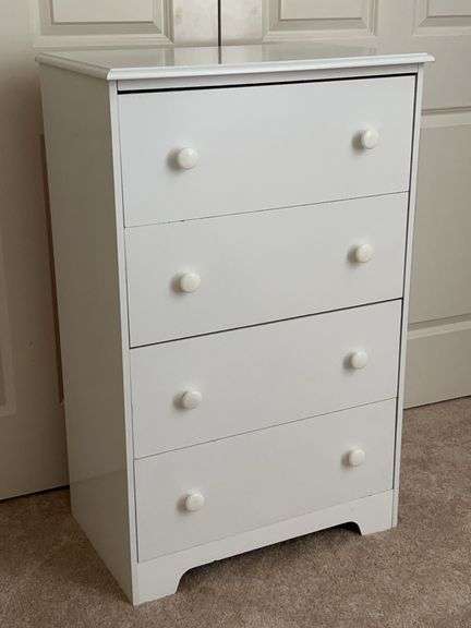 White 4-drawer chest…..25 x 16 x 40 tall image