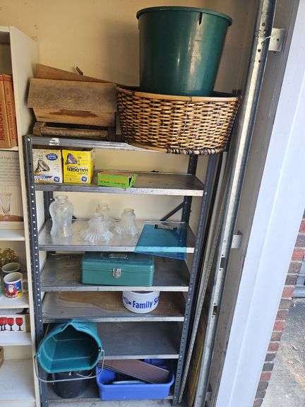 Metal shelf 29.5x11.5x58.5 and CONTENTS... image
