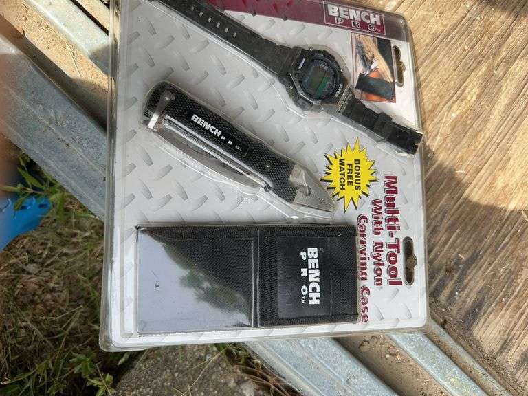 6 Multi tool with nylon carrying case and watch