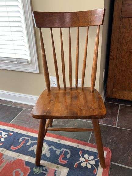 Cherry Shaker Side Chair…..does show blemishes from normal use but is a sturdy piece…..19 x 15-1/2 x 18-1/2 tall to seat (35-1/2 tall overall) image