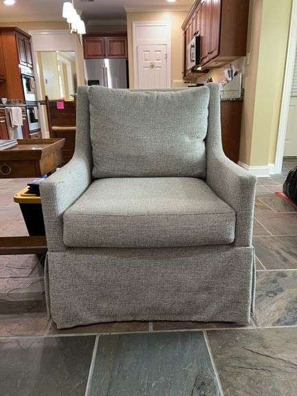 Paladin Industries gray tweed upholstery side chair…..30-1/2 x 20 x 19 tall to seat (36 tall overall) image
