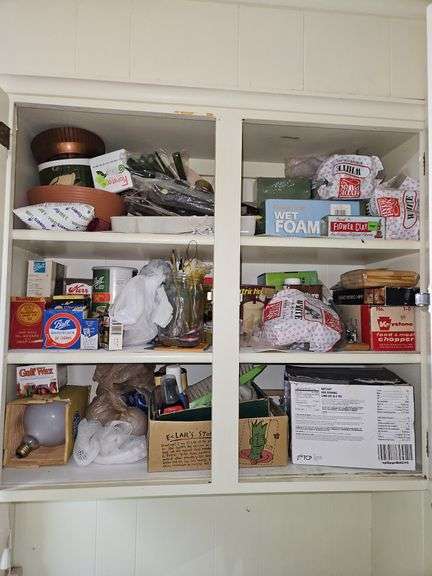 Contents of cabinets over W&D in laundry room NOTHING TESTED... image