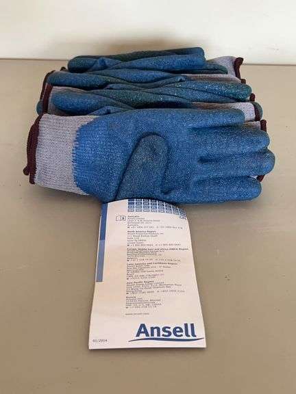 (7) pair of ANSELL PowerFlex 80-100 general purpose gloves…..non-skid grip image