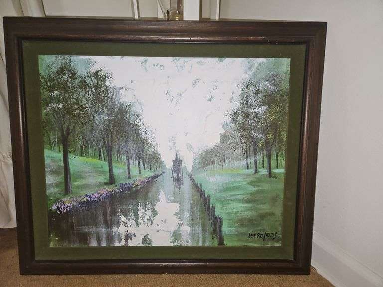 Vintage framed 26 x 21.75 oil painting SIGNED by artist Lee Reynolds... image