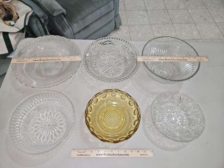 Group of seven(7) glass bowls SEE ALL PICS... image