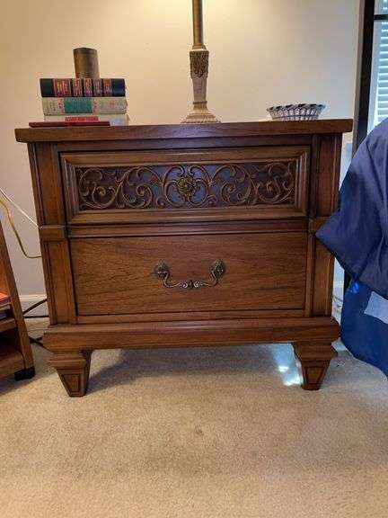 Mid-Century 2-drawer nightstand…..26-1/4 x 16 x 24 tall…..OTHER CONTENTS NOT INCLUDED image