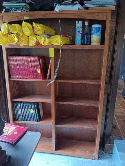Oak book shelf..47 x 73 x10..contents not included image