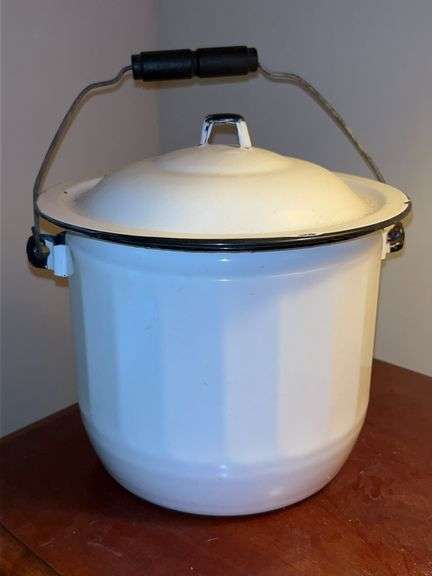 Vintage paneled lidded chamber pot image