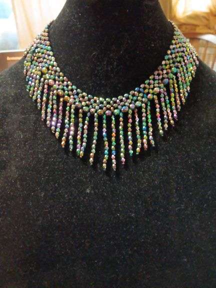 Multi colored iridescent necklace image