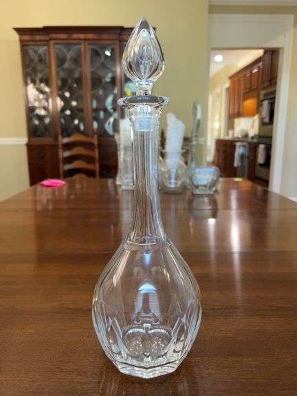 Exquisite St. Louis crystal decanter with crystal stopper…..13-1/2” tall image