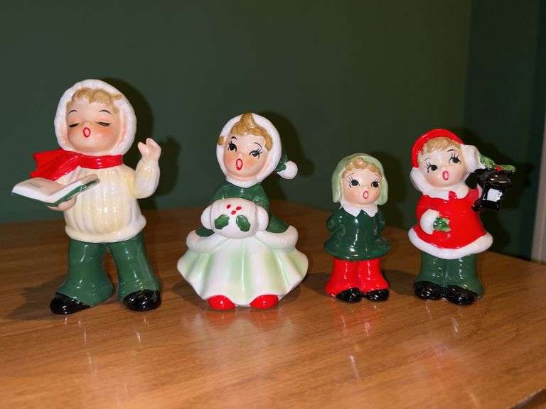 Vintage Josef Originals Christmas Caroler figurines…..3-1/4 to 4-2/4” tall in original box image