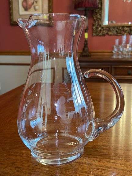 Princess House Etched Heritage Design Pitcher…..10” tall image