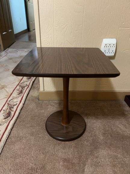 Mid Century Modern Tulip Style End Table…..16-1/4” square x 17-1/4” tall image