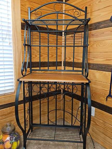 Metal and wood baker's rack. 27.5x16.5x67 in tall.