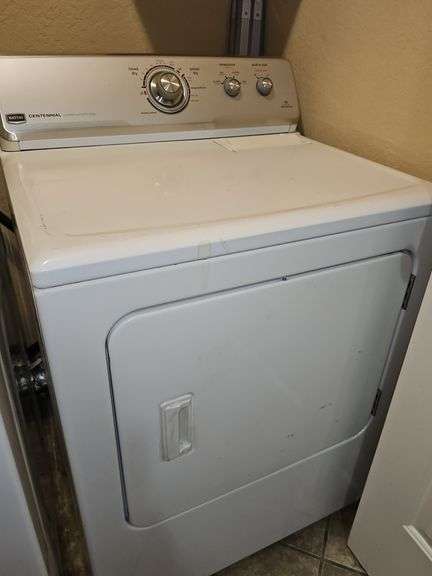 Maytag centennial commercial technology clothes dryer in working order. 27x25.5x42.5 in tall.