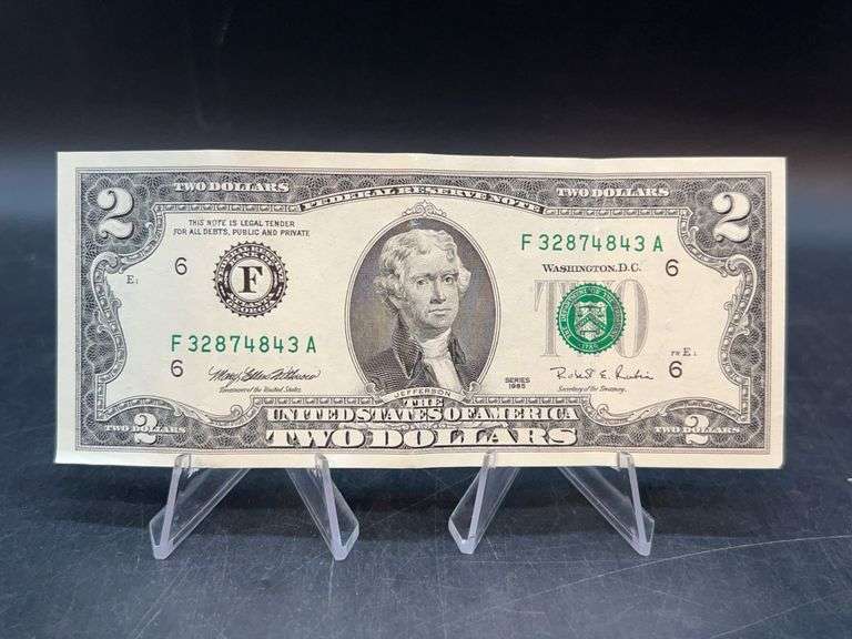 Green Seal 1995 Series $2 Federal Reserve Note image