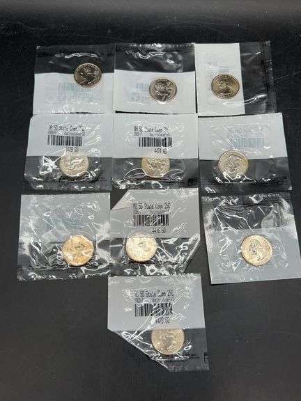 Grouping of (10) uncirculated-60 2000 P&D statehood quarters from Littleton Coin Co. in original packaging image
