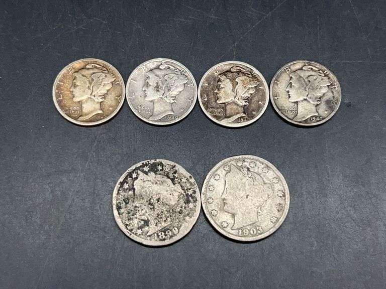 (4) Mercury Dimes and (2) Liberty B Nickels image
