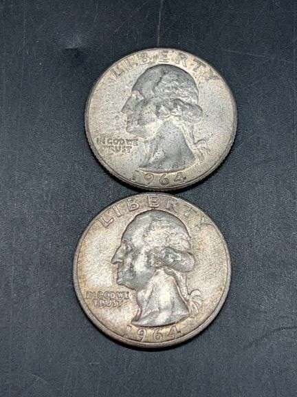 (2) 1964 silver quarters…..12 grams image