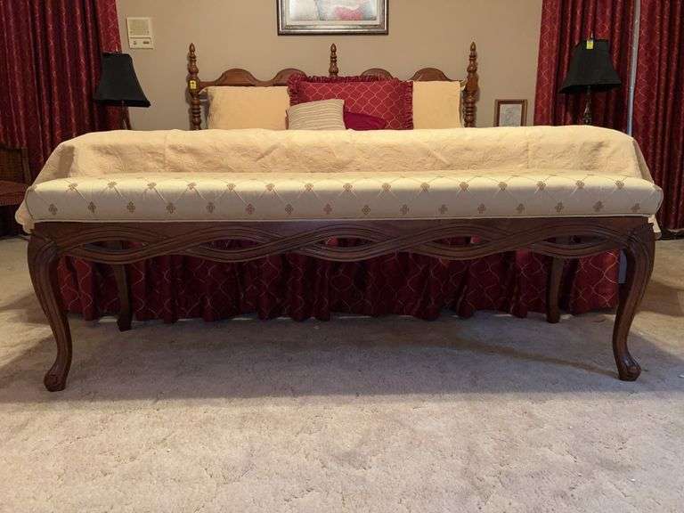 Bartlett Home Furnishings padded seat bench….57 x 18-1/2 x 19-1/2 tall image
