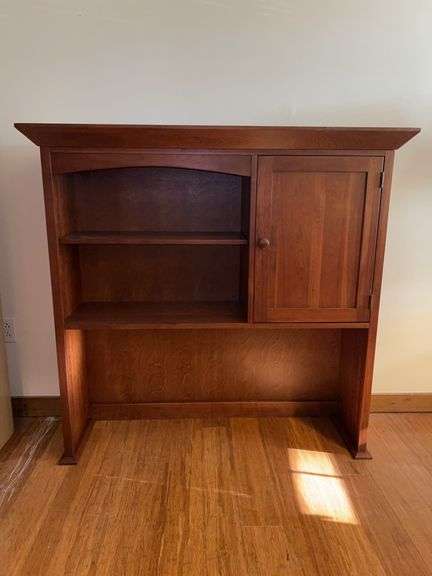 Very nice cherry finish desk/hutch top….would make a great stand alone…..50-1/4 x 14-3/4 x 48 tall image