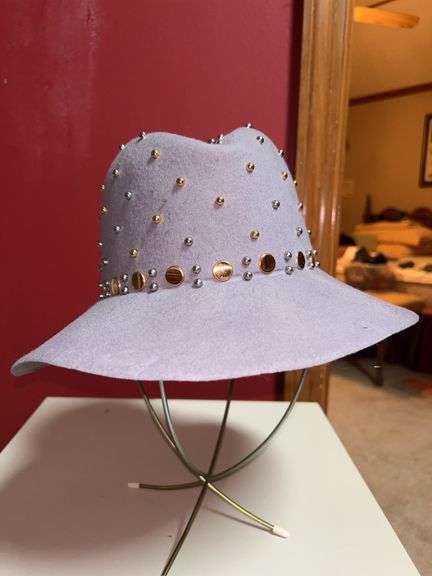 Ellen Jane “Lancaster” Fedora with gold/silver tone buttons and studs image
