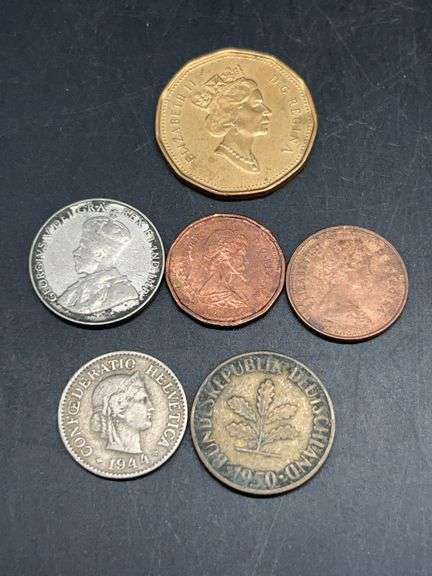 Grouping of foreign coins image