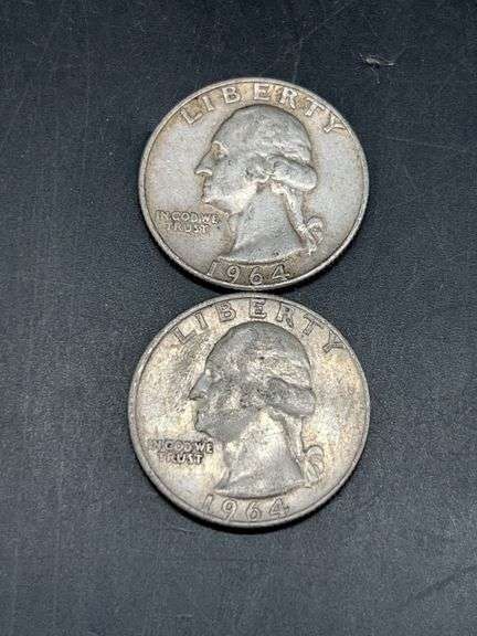 (2) 1964 silver quarters…..12 grams image