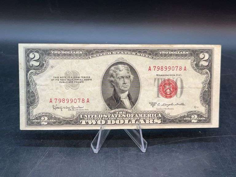 Red Seal 1953C Series $2 Federal Reserve Note image