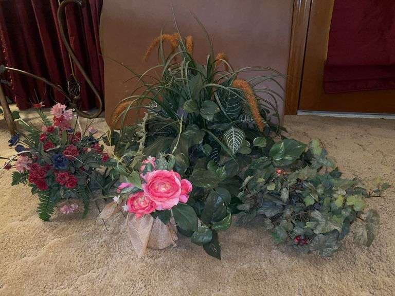 Nice grouping of artificial florals/greenery…..very back is loose and not in a pot image