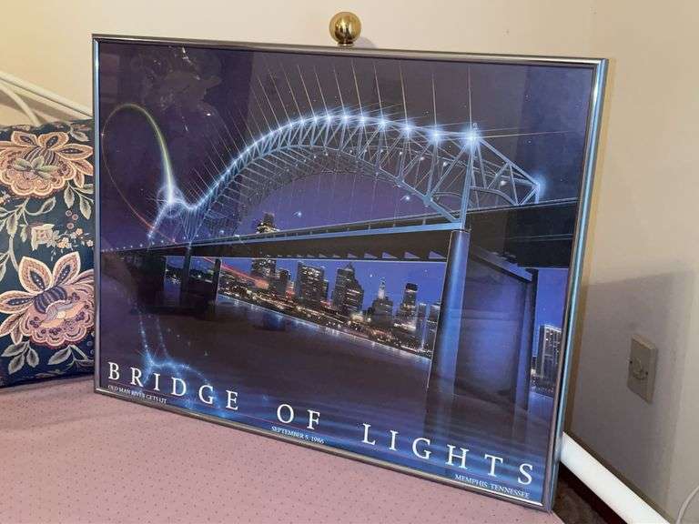 Nice print of “Old Man River Gets Lit” Bridge of Lights…..September 5, 1986…..23-1/4 x 17-3/4 image