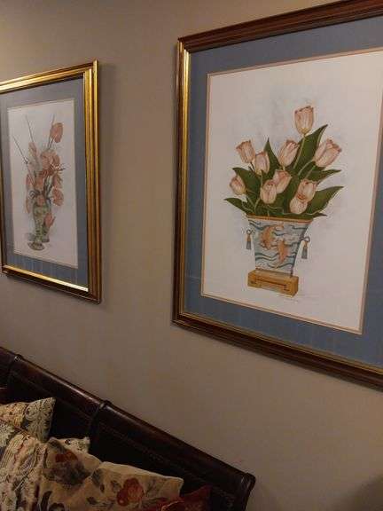 2 Elaine Neely numbered Oriental pictures 25x31