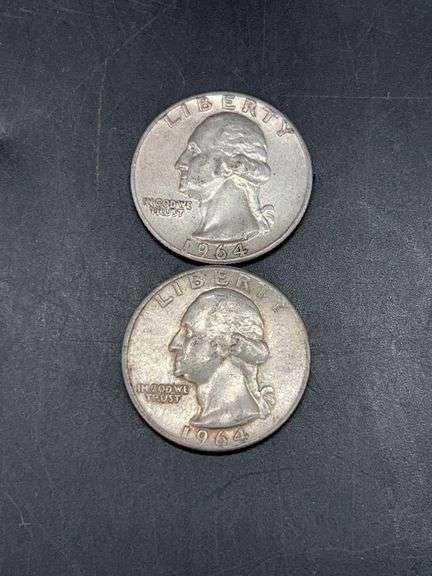 (2) 1964 silver quarters…..12 grams image