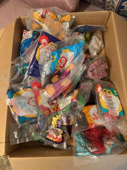 Box of unopened McDonald’s Happy Meal toys…..Barbie, TY Beanies image