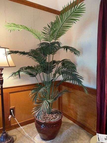 Great looking artificial palm tree in very nice decorative pot image
