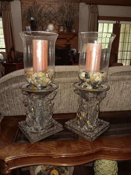 2  Candleholder Pieces 8x21