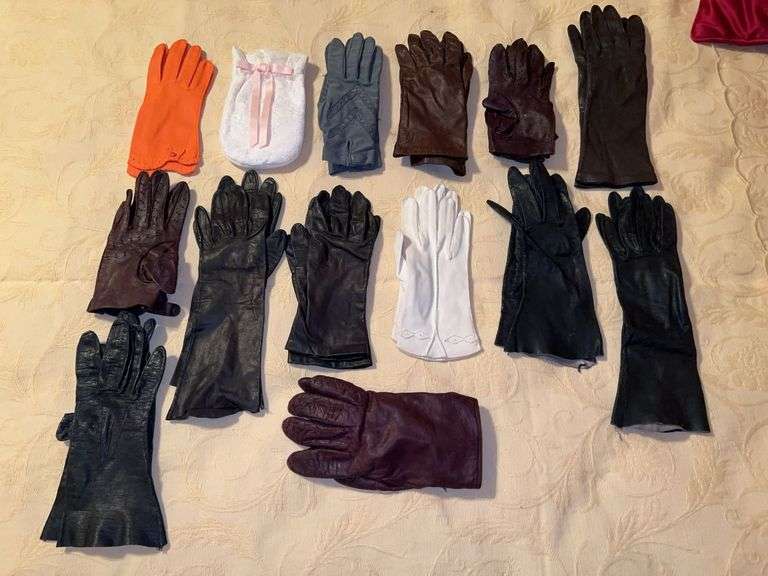Grouping of ladies gloves…..most are leather image