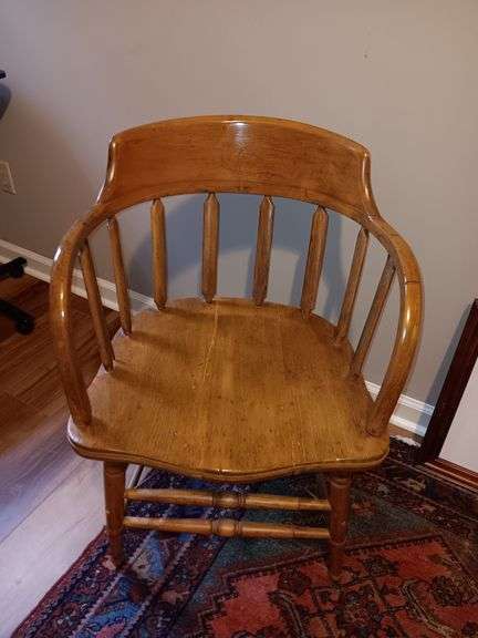 Antique wood desk chair 30.5x20.5