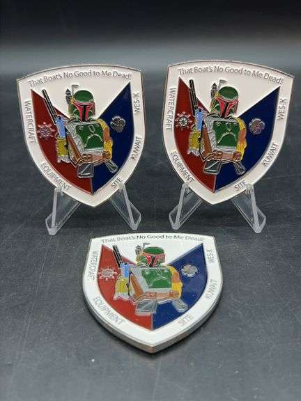 (3) US Navy Ronin Samurai - Star Wars Boba Fett Challenge Coins image