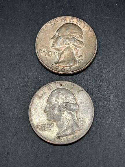 (2) 1964 silver quarters…..12 grams image