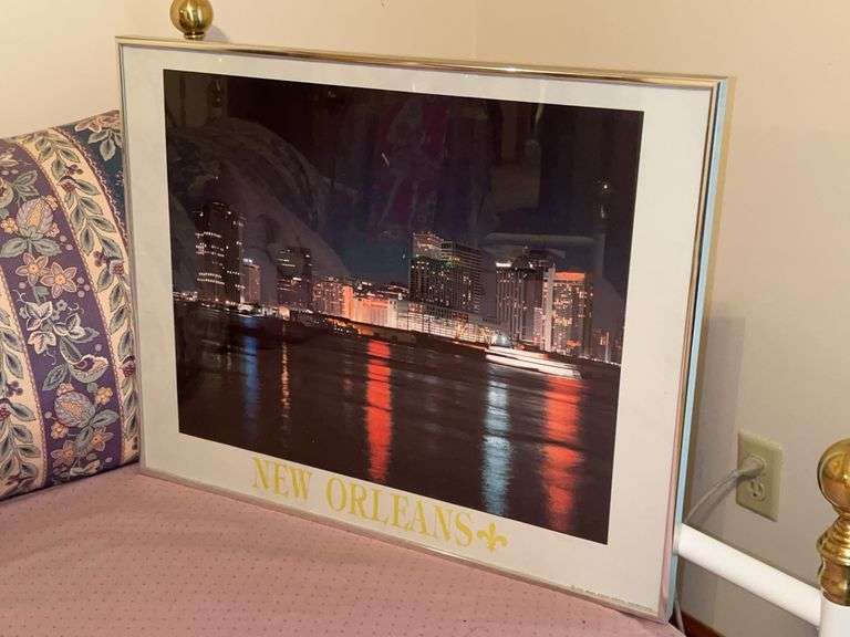 Great looking framed print of New Orleans skyline…..22-1/4 x 17-1/2 image