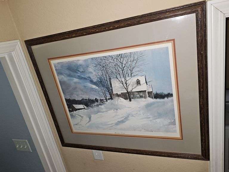 TENNESSEE WINTER autographed limited edition print by artist Michael Sloan 498/2500. 36x29 in tall.