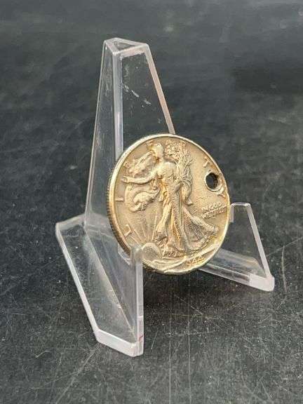 1944 Silver Walking Liberty Half Dollar…..does have a hole punched in it on the right…..12 grams image