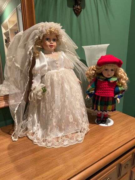 Vintage porcelain bride doll and Collector's Choice Club Porcelain Doll image