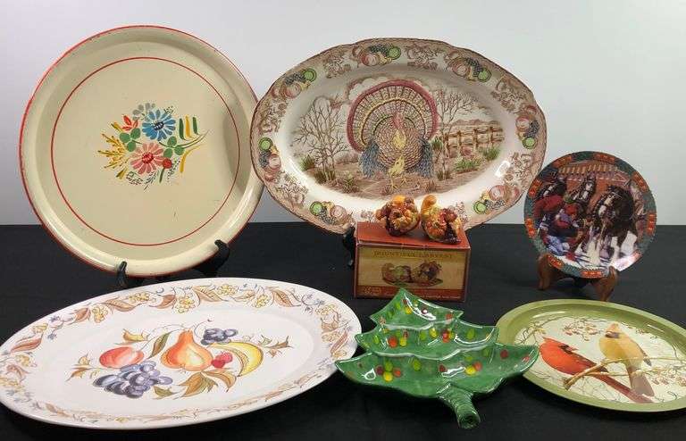 Large Lot of Serving Platters, Some Vintage