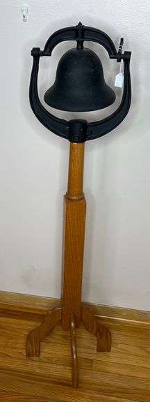 Cast Iron School Bell on Stand