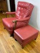 Vintage Red Rocker and Footstool